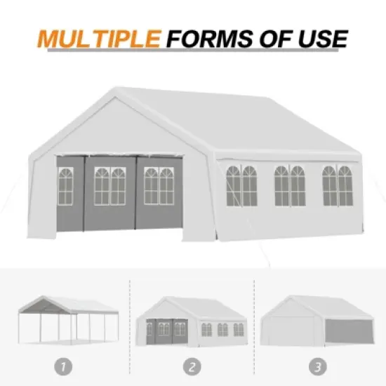 Aoodor 20 x 20 FT. Marquee Party Tent with Church Window Sidewalls ,Waterproof Pavillion Tent ,Outdoor Event Tent,Wedding Party Tent image {5}