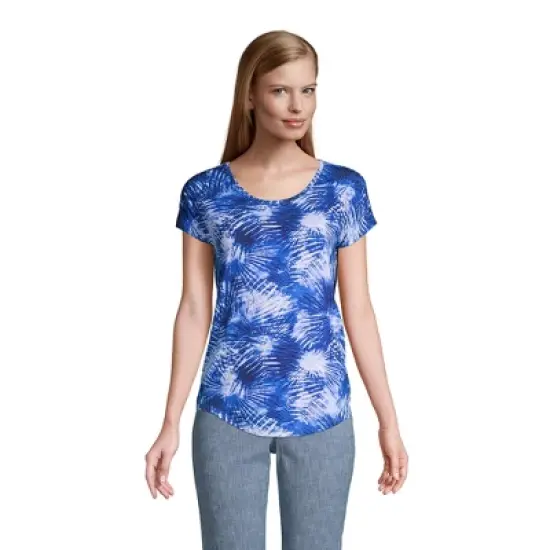 Lands' End Women's U-neck Jersey T-shirt image {9}