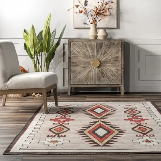 nuLOOM Elora Southwestern Machine Washable Area Rug image {7}