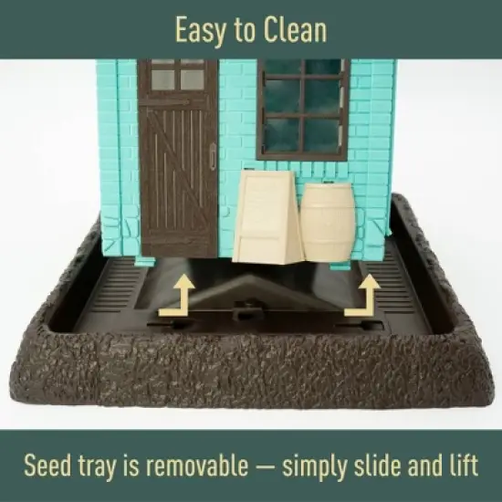 North States Early Bird Caf&eacute; Hopper Bird Feeders 11.25" - Teal Blue image {3}