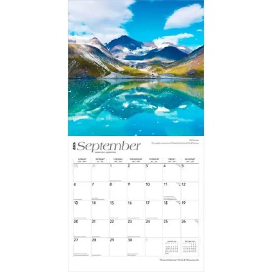 BrownTrout Alaska National Parks and Monuments 2026 12"x24" Hanging Square Wall Calendar Plastic-Free image {3}