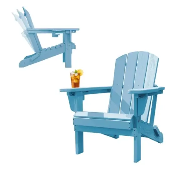 Hyleory Adjustable HDPE Adirondack Chair with Ergonomic Backrest image {15}