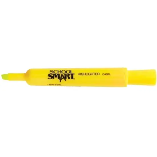 School Smart Tank Style Highlighters, Chisel Tip, Yellow, Pack of 20 image {6}