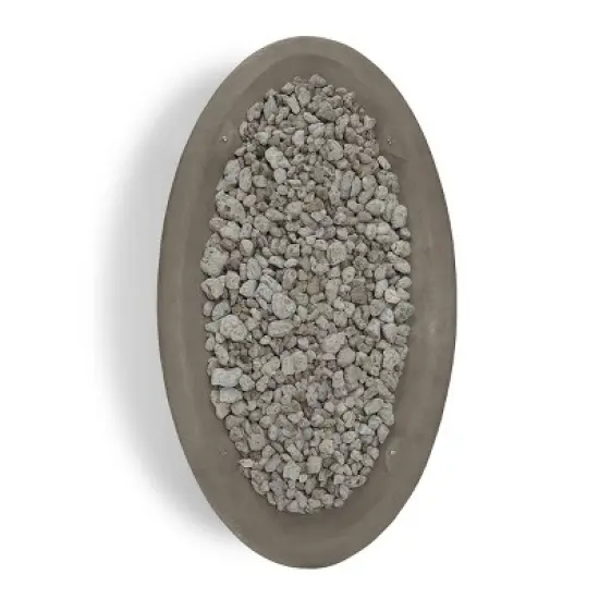 Riverside Large Oval Fire Bowl - Glacier Gray - Real Flame image {1}