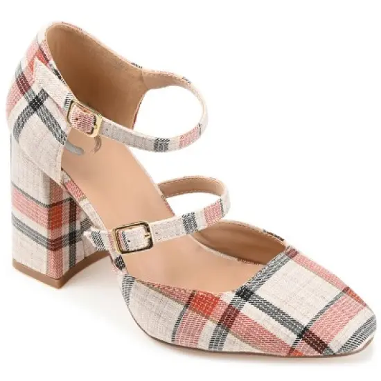 Journee Collection Womens Isadorah Mary Jane Mid Block Heel Square Toe Pumps image {13}
