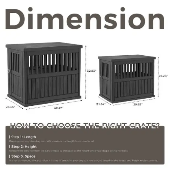 Dolonm Furniture-Style Durable Dog house Furniture with Lockable Door,for Small Medium Large Dogs image {8}