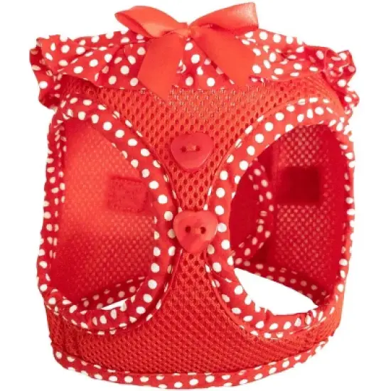 Doggie Design American River Choke Free Dog Polka Dot Ruffle Harness-Red image {3}