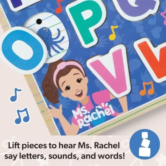 Melissa & Doug&reg; Ms. Rachel Wooden Phonics Alphabet Sound Puzzle with Light-Activated Sound Effects, 26-Piece: Educational Aid image {6}