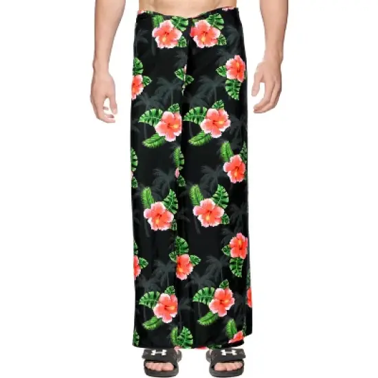 LA LEELA Men's Sarong Wrap Swim Bath Pareo One Size Metal Flower Leaf Palm Tree image {3}