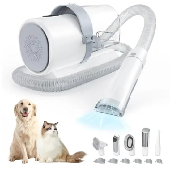 Aukfa 5-in-1 Dog/Cat Grooming Kit， 2.5L Pet Hair Vacuum & Electric Clippers for Effortless At-Home Care image {7}