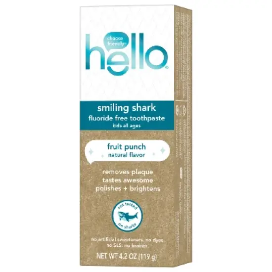 hello Kids' Smiling Shark Fruit Punch Flouride-Free Toothpaste - 4.2oz image {13}