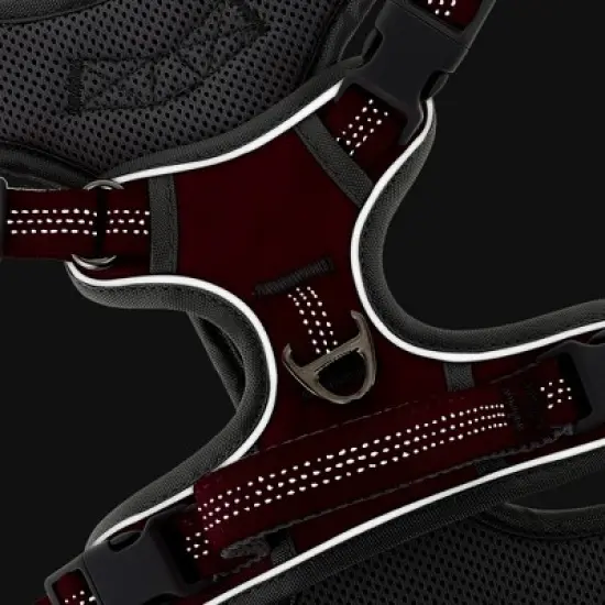 Unique Bargains Reflective Adjustable Dog Harness Rose Red 1 Pc image {4}