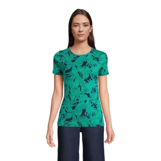 Lands' End Women's Cotton Rib Short Sleeve Crewneck T-shirt image {15}