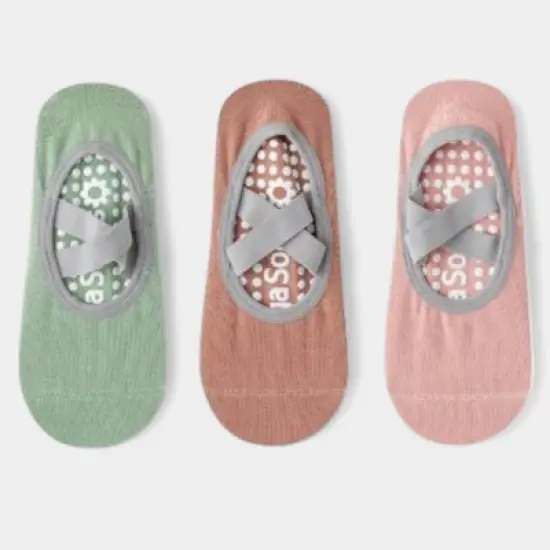 Anna-Kaci Active Women's Non-Slip Ballet Grip Socks with Crisscross Elastic Straps image {12}