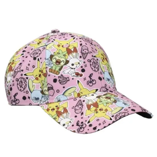 Pokemon Anime Characters All Over Print Pink Snapback image {2}