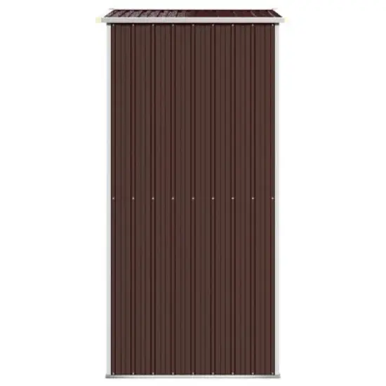 vidaXL Garden Shed Dark Brown Galvanized Steel Large Sliding Components image {3}