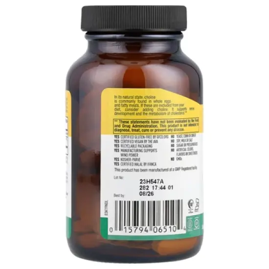 Country Life Choline, 266 mg, 100 Tablets image {2}