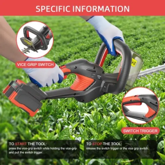 SUGIFT 20V PowerShare 20" Cordless Hedge Trimmer image {3}