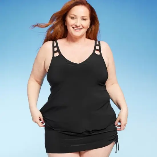 Women's UPF 50 Cut Out Strap Tankini Top - Aqua Green&reg; image {6}