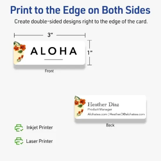 Avery 1" x 3" Rectangle Rounded Corner Cards, Matte White, 160ct image {5}