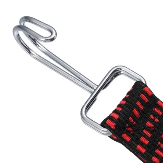 Unique Bargains Rubber Tensioner Motorcycle Bicycle Lashing Strap Luggage Rope w/Hook Red 4 Pcs image {4}