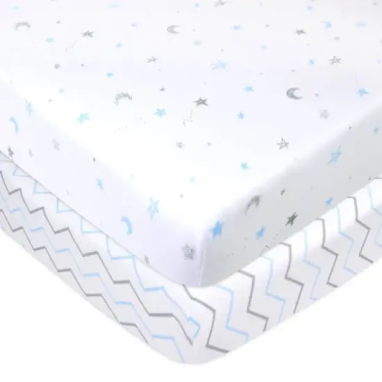 TL Care Printed 100% Cotton Knit Fitted Playard sheet  - 2pk image {4}