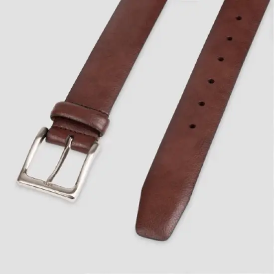 Men's Big & Tall Feather Edge Pebble Belt - Goodfellow & Co&trade; Brown image {3}