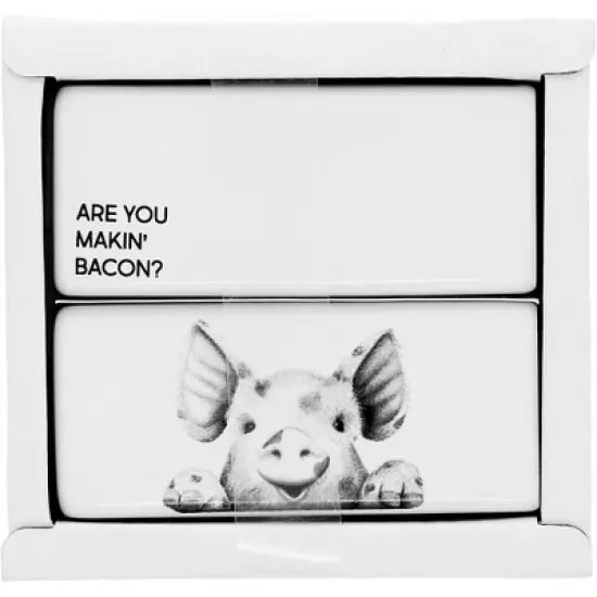Pavilion Gift Company - Are you Makin' Bacon? - Pig - Salt and Pepper Shaker - Stoneware Set Piggy Piglet Farm Animals Kitchenware image {9}
