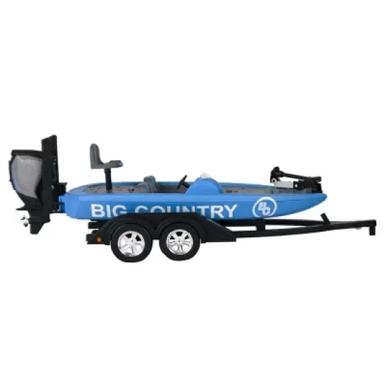 Big Country Toys 1/20 Professional Bass Boat With Angler, Fish, Fishing Pole, And Boat Trailer 498 image {1}