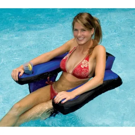 Swimline 90465 Inflatable Nylon Fabric Covered Pool Chair w/ 110 Volt Air Pump image {1}