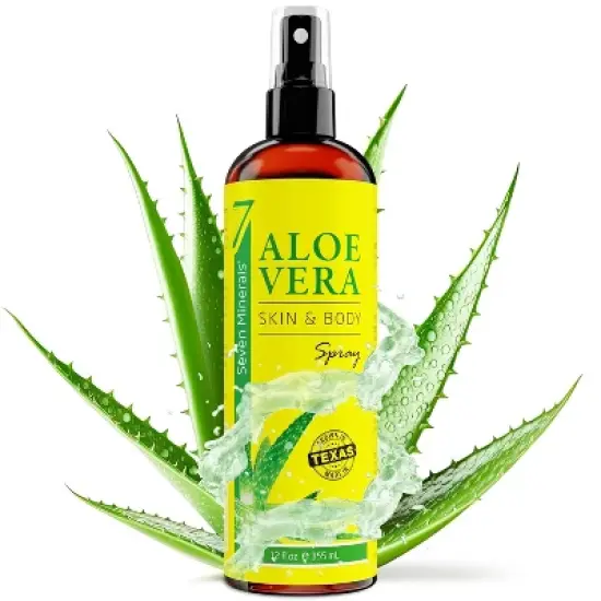 Seven Minerals, Organic Aloe Vera Spray for Body & Hair - From Freshly Cut Aloe Plant, Extra Strong, Easy to Apply, - Made in USA (Big 12 fl oz) image {5}