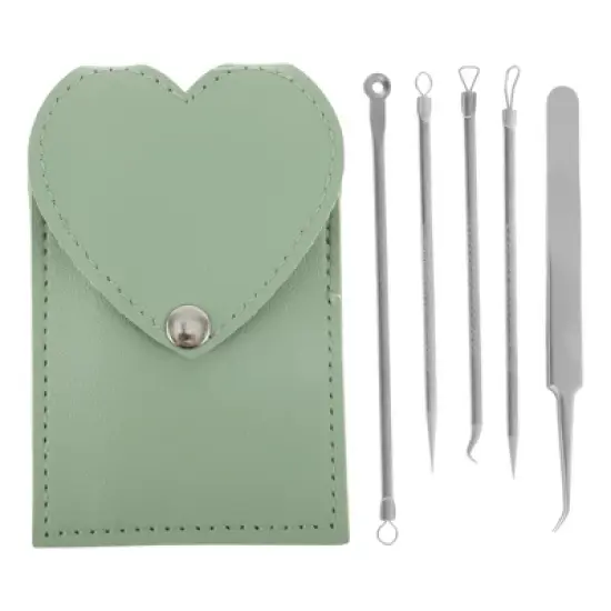 Unique Bargains Purification Pimple Extractor Tool Kit Silver Tone 1 Set image {6}