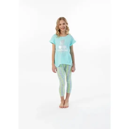 Sleep On It Girls Tropi-Cool 2-Piece Capri Legging Pajama Sleep Set image {2}
