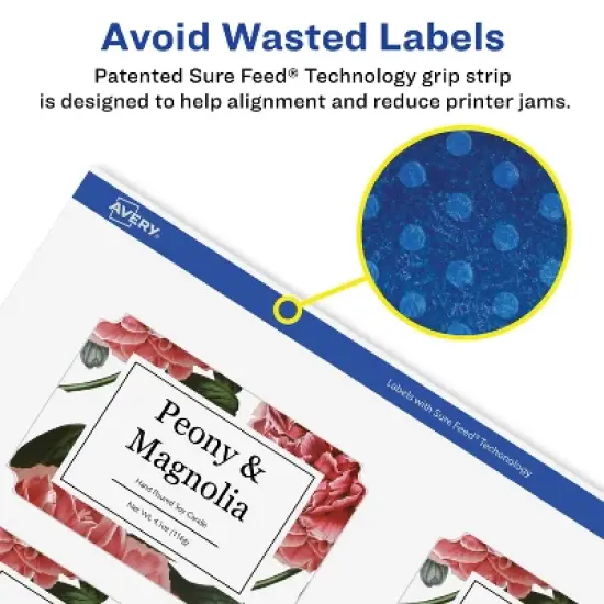 Avery Glossy Clear Rectangle Scalloped Labels with Sure Feed, 2" x 3" image {3}