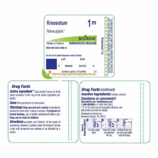 Kreosotum 1M by Boiron Homeopathic Single Medicine For Pain  -  80 Pellet image {1}