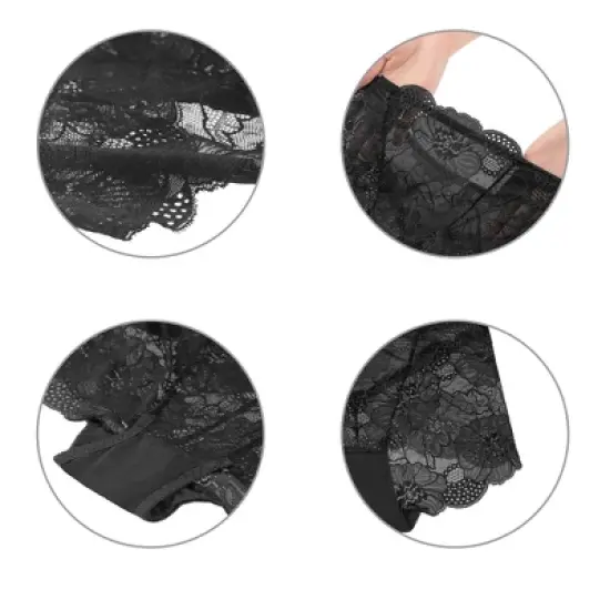 Agnes Orinda Womens Plus Lace Panties High Waisted Brief Underwear image {3}