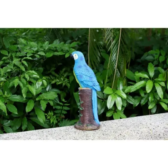 Techko Maid Parrot Blue Solar Outdoor Garden Statue Decor with Spotlight image {10}