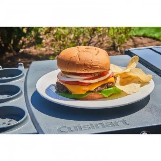 Cuisinart 3pc Cast Iron & Stainless Steel Smash Burger Grill Top Kit with 100pc Burger Patty Paper image {4}
