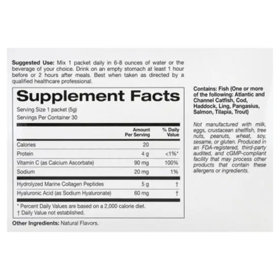 California Gold Nutrition Collagen Peptides Plus Vitamin C & Hyaluronic Acid, Pomegranate, 30 Packets, 0.19 oz (5.38 g) Each image {2}