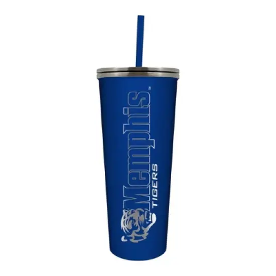 NCAA Memphis Tigers 24oz Skinny Tumbler with Straw image {1}