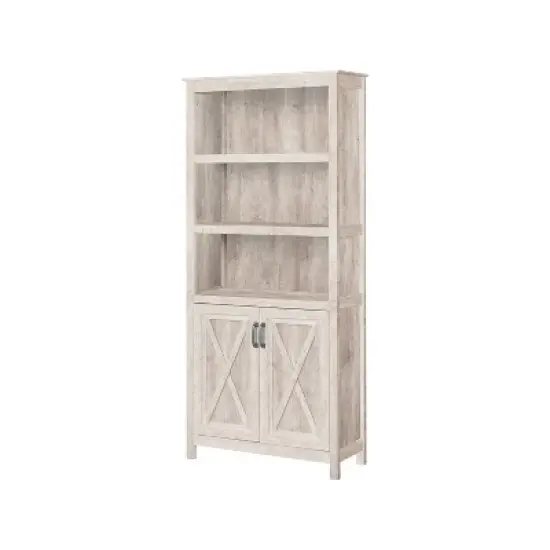 Saint Birch Honduras 2-door Bookcase, Washed Gray image {1}