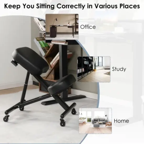 Costway Ergonomic Kneeling Chair Adjustable Stool Memory Foam Angled Seat image {6}