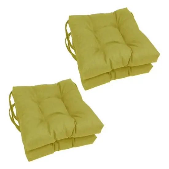 Blazing Needles, 16-inch Spun Polyester Solid Outdoor Square Tufted Chair Cushions (Set of 4) image {2}