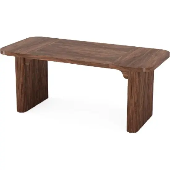 Tribesigns 62" Executive Desk, Large Office Computer Desk with Double Pedestal, Modern Simple Rectangle Writing Table for Home Office image {9}