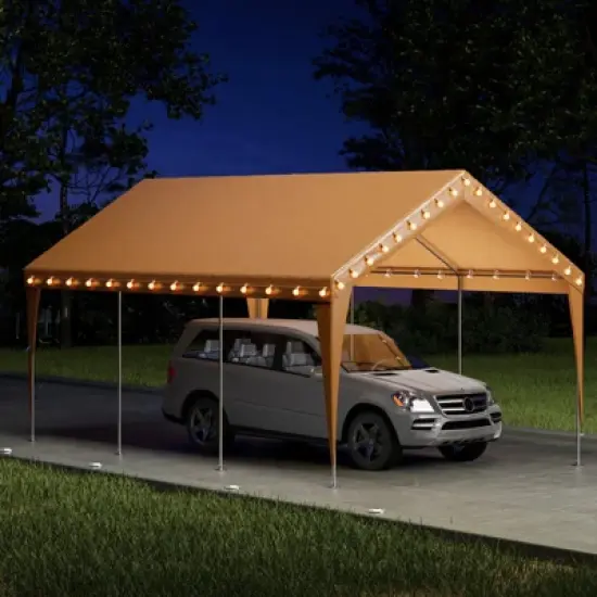 EROMMY 10 Ft X 20 Ft Carports Heavy Duty,Yellow image {5}