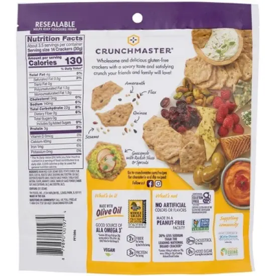 Crunchmaster Multi-Seed Roasted Garlic Crackers - Case of 12/4 oz image {2}