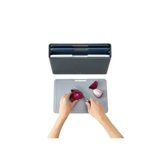 Joseph Joseph Folio 4pc Chopping Board Set Graphite: Dishwasher-Safe Cutting Boards, Polypropylene & Stainless Steel image {5}