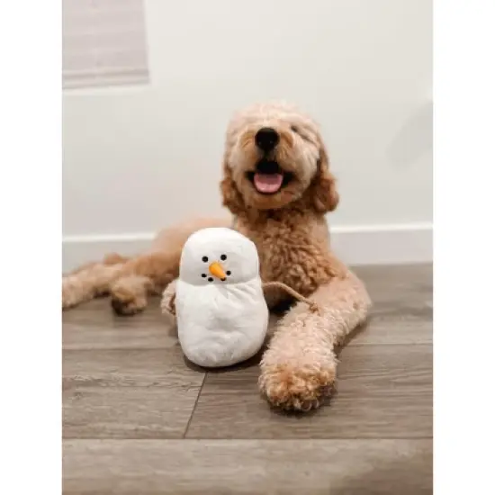 Midlee Marshmallow Snowman Dog Toy- Winter Plush Tug Tug image {5}