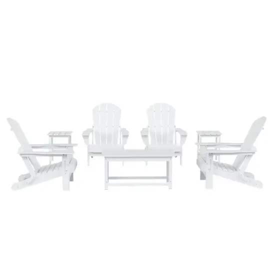 WestinTrends 7 Piece Set Outdoor Folding Adirondack Chairs with Coffee Table Side Table image {10}