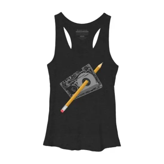 Women's Design By Humans Old School Tape Rewind By clingcling Racerback Tank Top image {2}